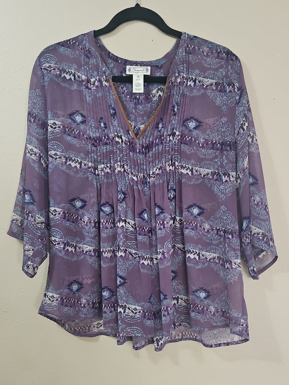 Shyanne Lavender Purple Printed Peasant Tunic